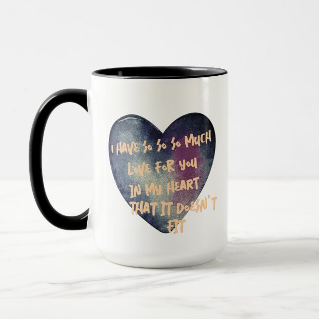Mug L'amour dans mon coeur Flirter Mug, Parfait Valent (Gauche)