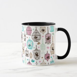 Mug l'amour de cage à oiseaux badine le motif