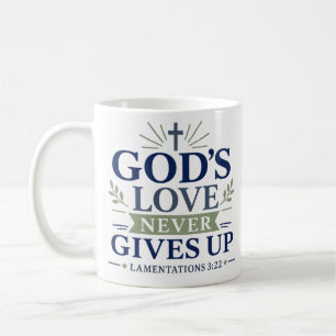 Mug L'amour de Dieu ne renonce jamais Citation élégant