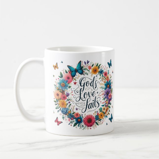 Mug L'amour de Dieu n'échoue jamais (Gauche)