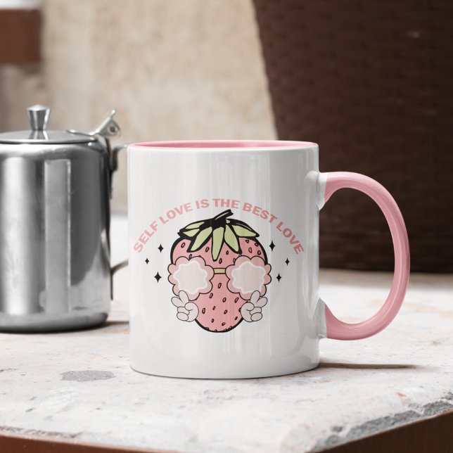 Mug L'Amour De La Fraise Rose Est Le Meilleur Amour Si (Créateur téléchargé)