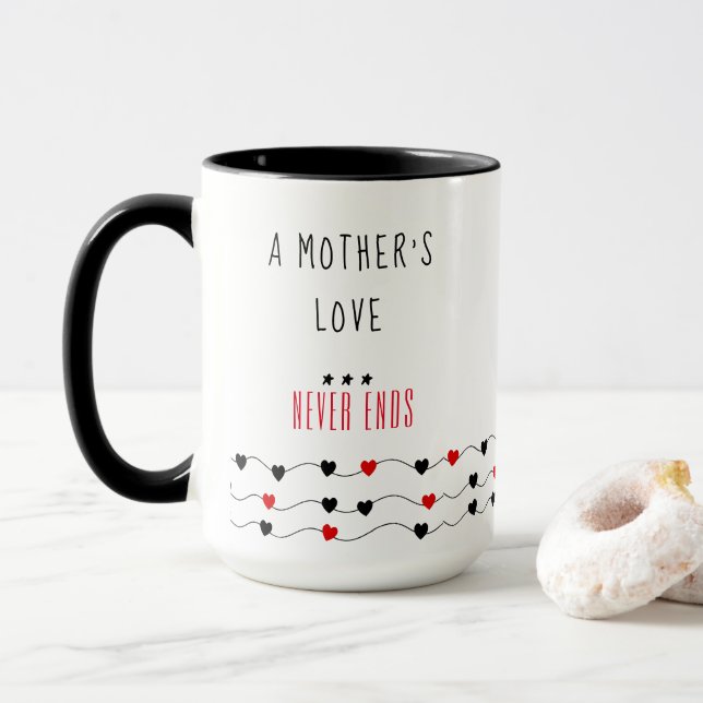 Mug L'amour de la mère ne finit jamais | Fête des mère (Avec donut)