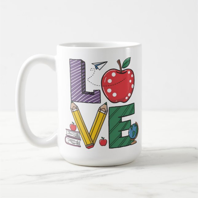Mug L'amour de l'enseignement Célébrer et honorer les  (Gauche)