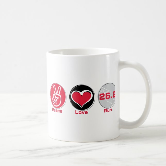 Mug L'amour de paix courent 26,2 milles - marathon (Droite)