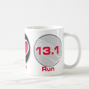 Mug L'amour de paix courent le semi-marathon 13,1