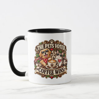 Mug L'amour des animaux domestiques a voté pour le caf