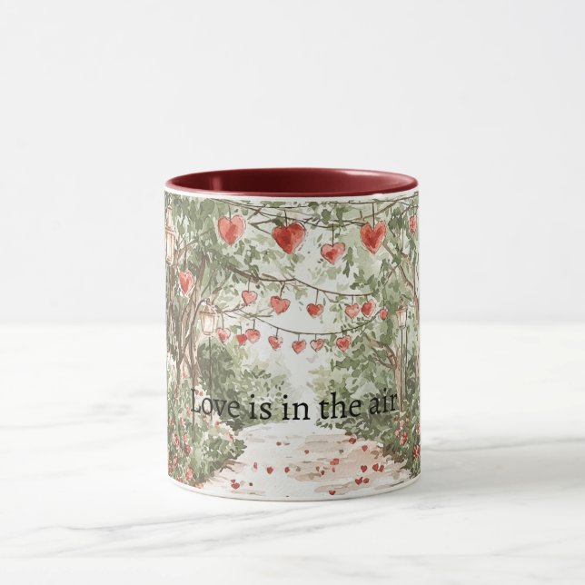 Mug L'amour des cœurs rouges est dans l'air (Centre)