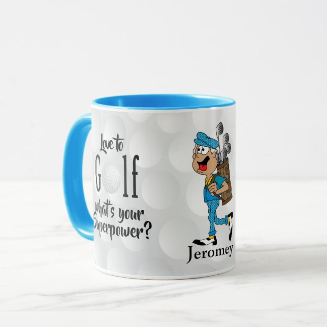 Mug L'amour du golf, quelle est votre superpuissance ? (Devant gauche)