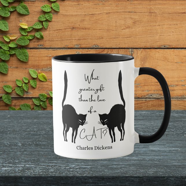 Mug L'amour d'un chat - Citation de Charles Dickens (Cat Lovers Charles Dickens Mug)