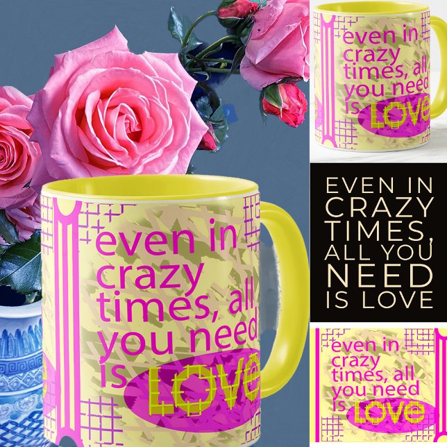 Mug L'amour en fleur Évoquant un sens de l'amour, la p (Love in Bloom.  A sense of love and positivity blooming even in challenging or crazy times.)