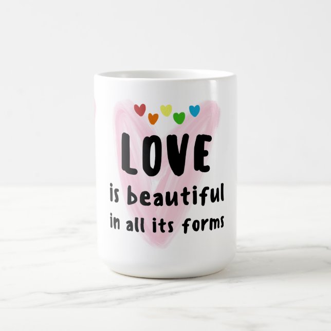 Mug L'AMOUR Est Belle Dans Toutes Ses Formes Coeurs (Centre)
