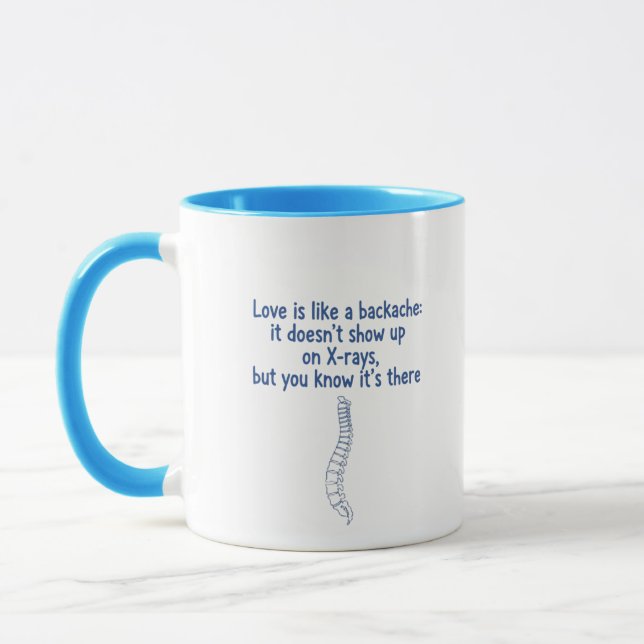 Mug L'amour est comme un mal de dos" Citation drôle su (Gauche)