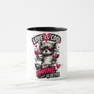 Mug L'amour est cool mais le vin est meilleur Raton la