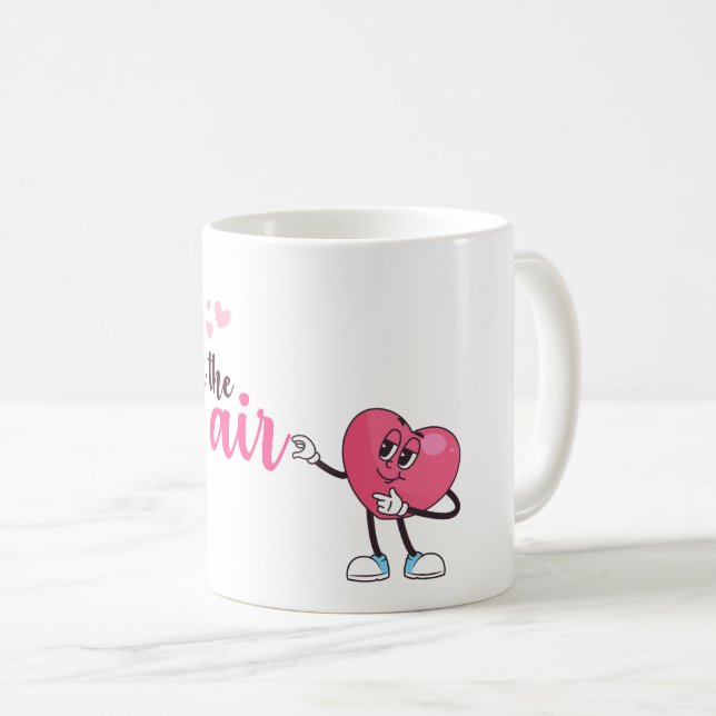 Mug L'amour est dans l'air – Illustration de cœur mign (Devant droit)