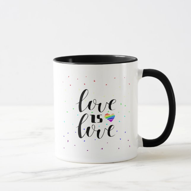 Mug L'amour est l'amour| Coeurs arc-en-ciel (Droite)