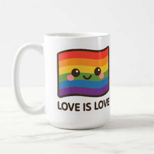 Mug L'amour est l'amour - Kawaii Rainbow Design