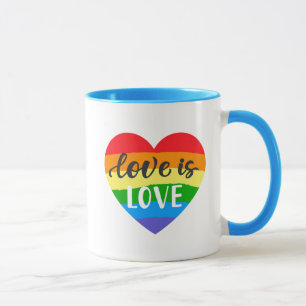 Mug L'amour est l'amour le coeur arc-en-ciel