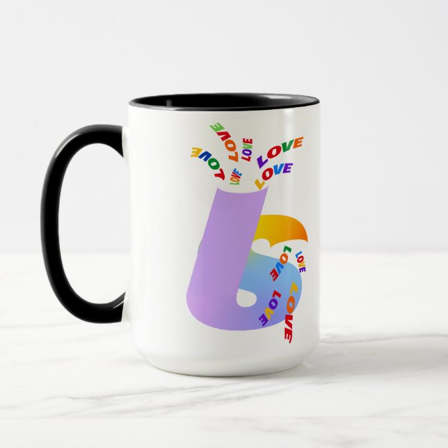 Mug L'amour est l'amour Typographie de la fierté artis (Gauche)