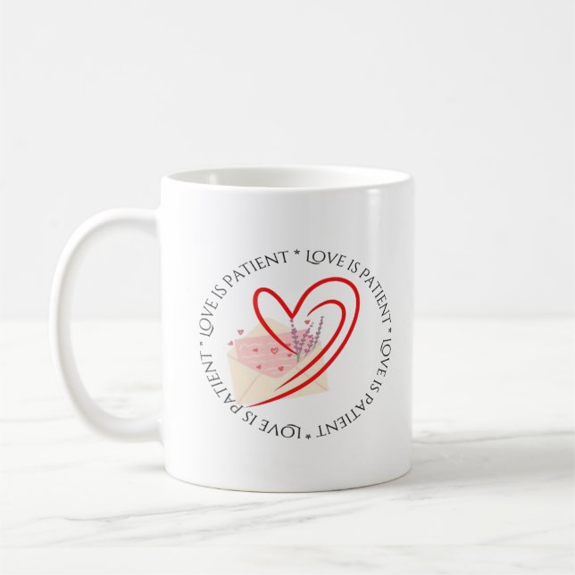 Mug L'amour est patient, esthétique propre (Gauche)