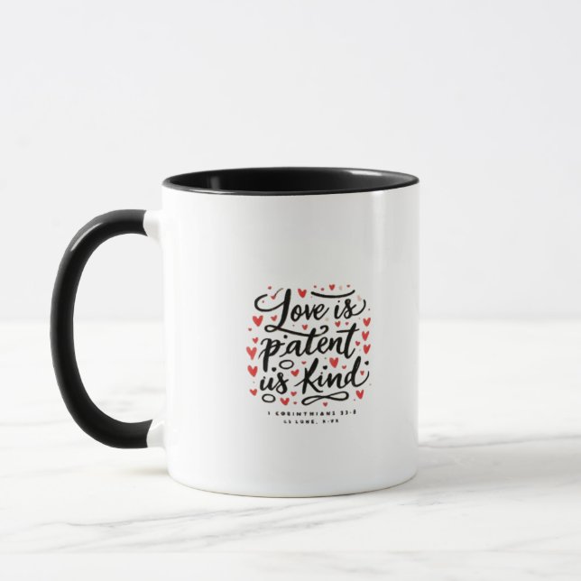 Mug L'amour est patient Foi chrétienne Inspirant Style (Gauche)