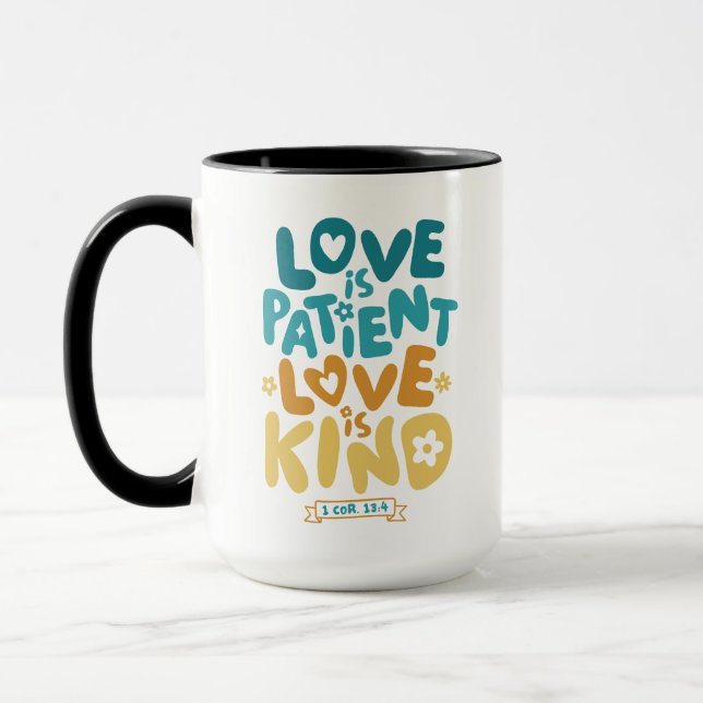 Mug L'amour est patient, l'amour est genre 1 Corinthie (Gauche)