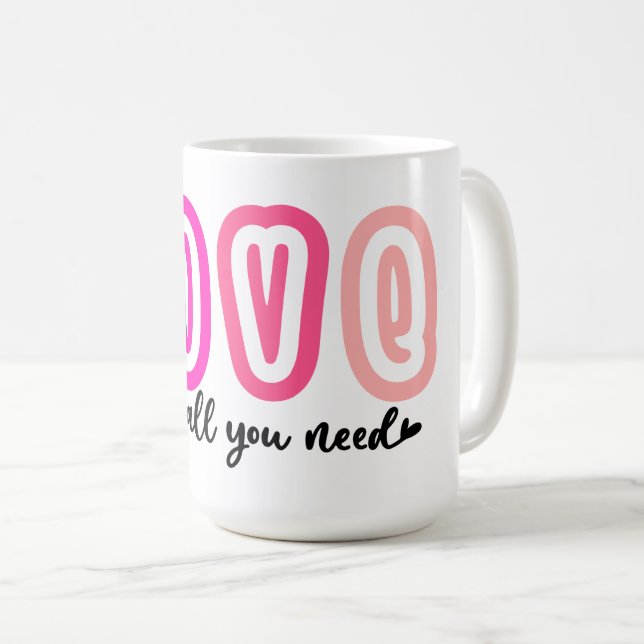 Mug L'amour est tout ce dont vous avez besoin (Devant droit)