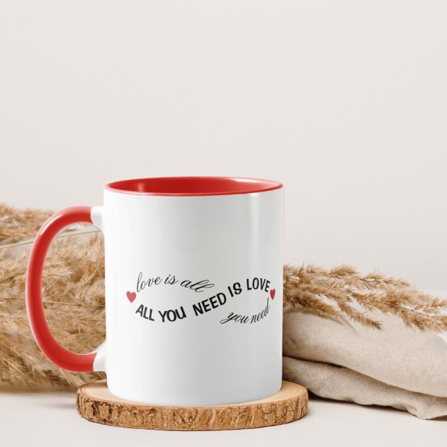 Mug L'Amour Est Tout Ce Dont Vous Avez Besoin Coeur Mu (Créateur téléchargé)