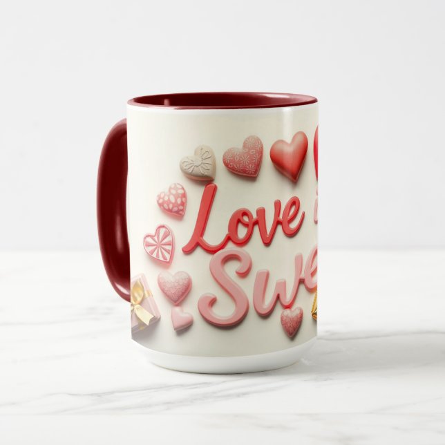 Mug L'Amour Est Un Chocolat De La Saint-Valentin Au Co (Devant gauche)
