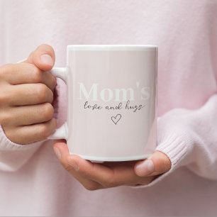 Mug L'amour et les câlins de maman   Élégant Pastel Ro