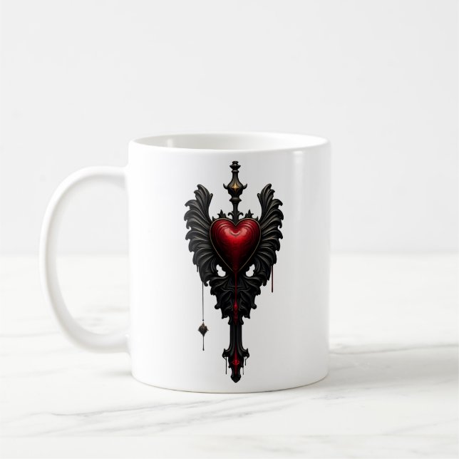 Mug L'amour éternel dans l'ombre de l'obscurité gothiq (Gauche)