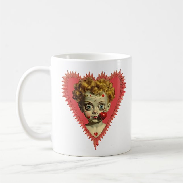 Mug L'amour fait mal Amusant Steampunk Chérubin Ange Z (Gauche)