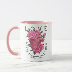 Mug L'amour fait tout grandir - Art Floral Romantique