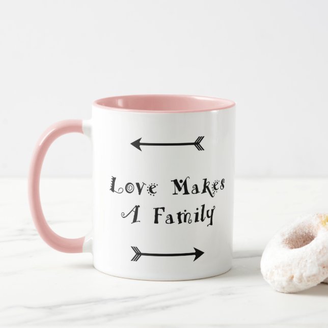 Mug L'amour fait une famille - adoption Parenting (Avec donut)