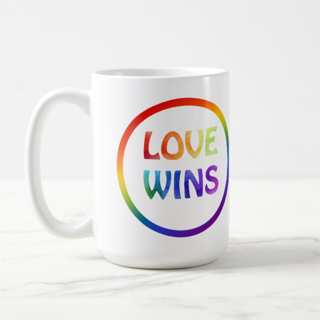 Mug L'amour gagne Rainbow Pride (Gauche)