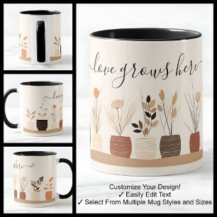 Mug L'Amour Grandit Ici Pour Un Plante Amant Message 0