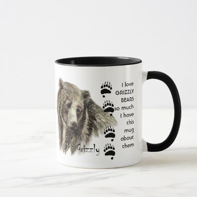 Mug L'amour GRIZZLY PORTE tellement que j'amuse Citer  (Droite)