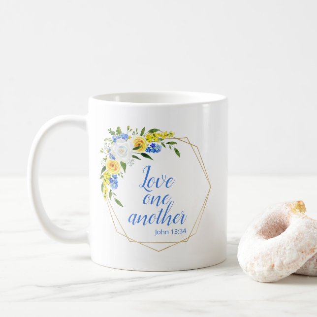 Mug L'amour l'un l'autre Floral (Avec donut)