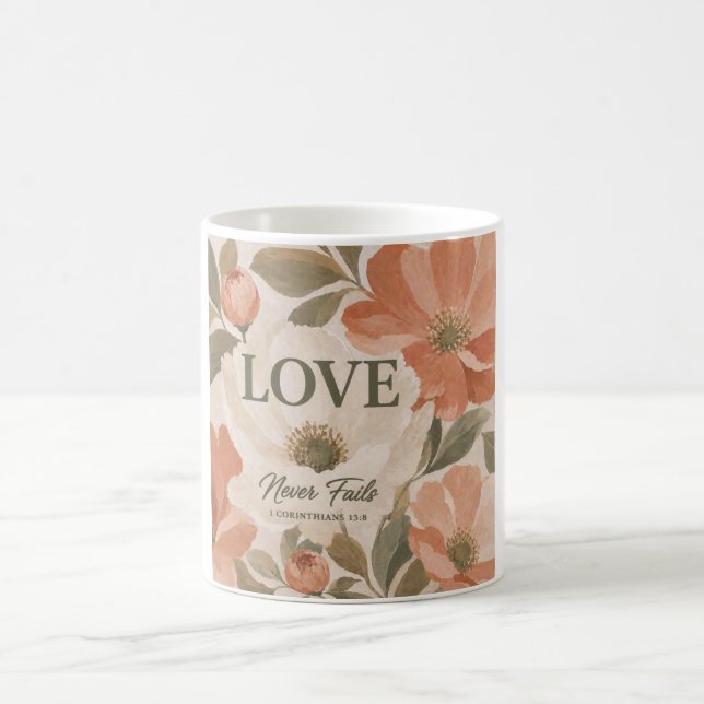 Mug L'AMOUR NE MANQUE JAMAIS | Cadeau de mariage chrét (Centre)