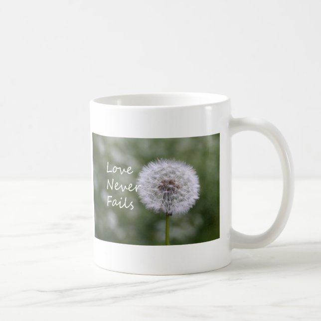 Mug L'amour n'échoue jamais Dandelion1 Corinthiens 13 (Droite)