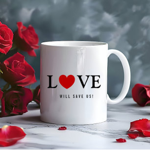 Mug L'amour nous sauvera Slogan White