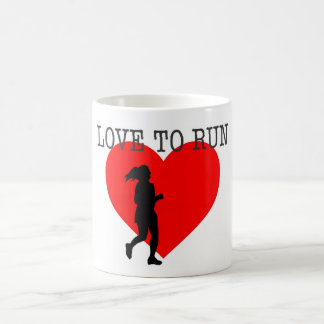 Mug L'amour pour courir femme en cours cadeau cadeau c