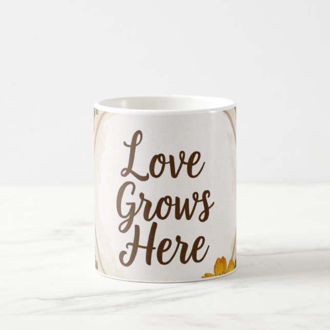 Mug L'amour pousse du boho, fleur sauvage, blé, papill (Centre)