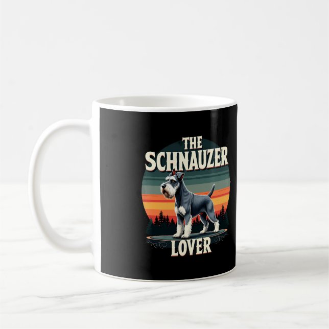 Mug L'amoureux de Schnauzer - Design Rétro Chien  (Gauche)