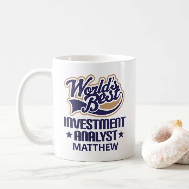 Mug L'analyste des placements - Cadeau personnalisé (Avec donut)