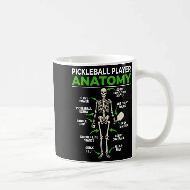 Mug L'anatomie d'un joueur de pickleball drôle dink ba (Droite)