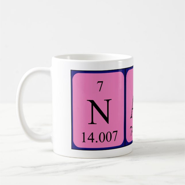 Mug Lancer la taille du nom de table périodique (Gauche)