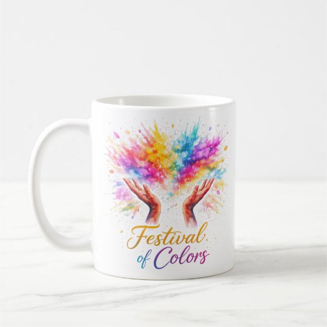 Mug Lancer les mains du festival Holi (Gauche)