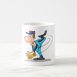 Mug Lanceur de baseball de dessin animé drôle lançant