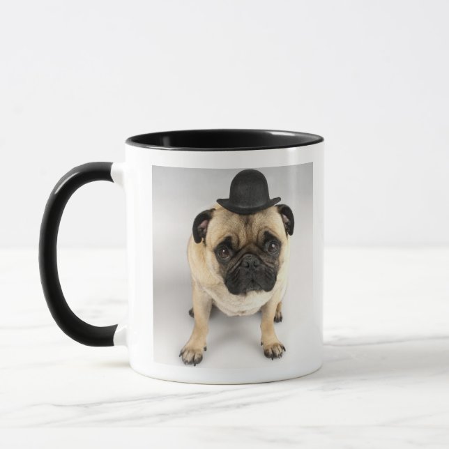 Mug Lanceur de port de bouledogue français, tir de (Gauche)