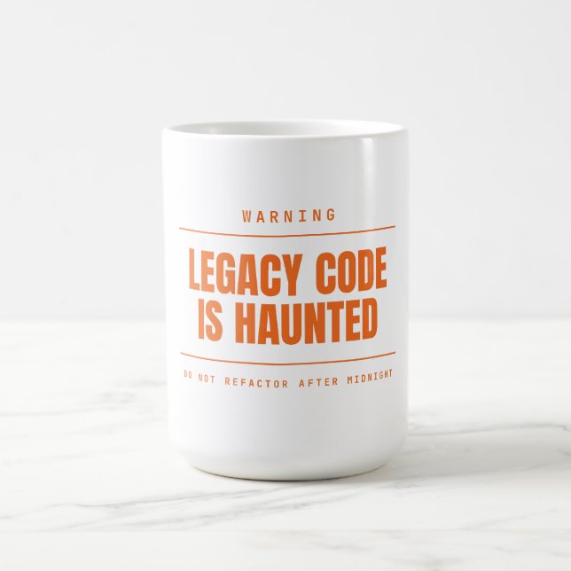 Mug L'ancien code est hanté Drôle de programmeur dével (Centre)